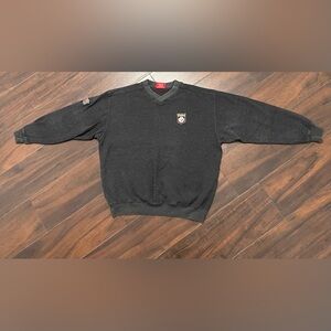 Mens Vintage NFL Pittsburgh Steelers Embroidered Pullover Sweatshirt Large Gray